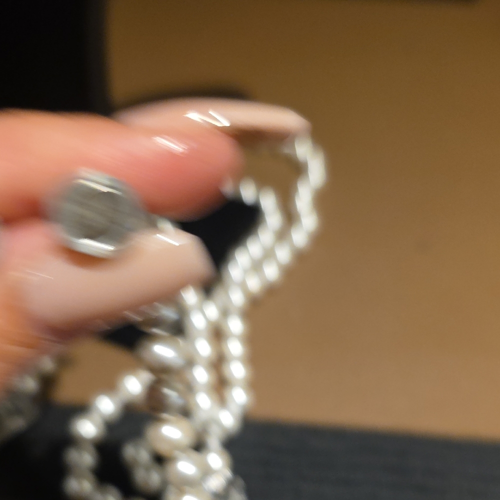 Source Unknown White Pearl Multi-Strand Necklace … - image 4